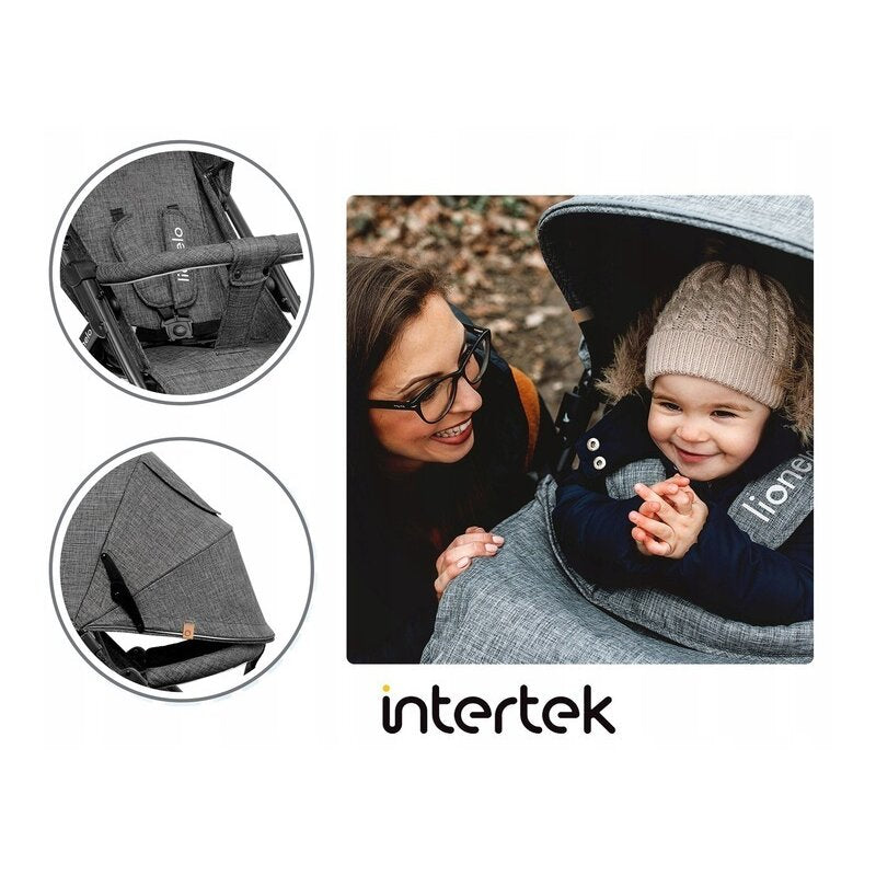 Carucior sport, Lionelo, Annet Plus, De la nastere, Cu accesorii si capotina XXL reglabila, 0 - 22 Kg, Conform cu standardele europene de securitate EN1888-1 si EN1888-2, Gri - gogobaby.ro