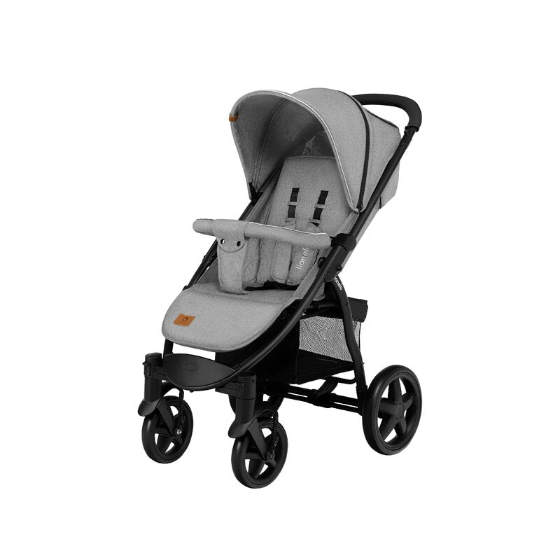 Carucior sport, Lionelo, Annet Plus, De la nastere, Cu accesorii si capotina XXL reglabila, 0 - 22 Kg, Conform cu standardele europene de securitate EN1888-1 si EN1888-2, Gri - gogobaby.ro