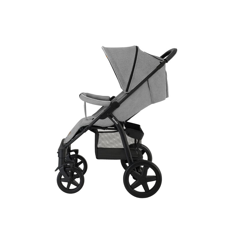 Carucior sport, Lionelo, Annet Plus, De la nastere, Cu accesorii si capotina XXL reglabila, 0 - 22 Kg, Conform cu standardele europene de securitate EN1888-1 si EN1888-2, Gri - gogobaby.ro