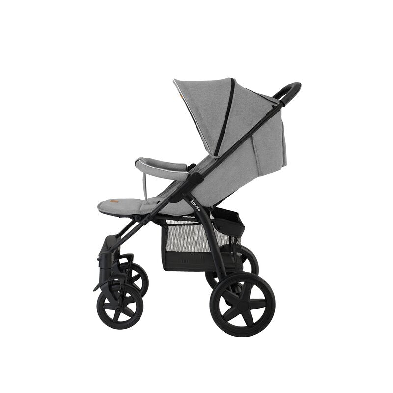 Carucior sport, Lionelo, Annet Plus, De la nastere, Cu accesorii si capotina XXL reglabila, 0 - 22 Kg, Conform cu standardele europene de securitate EN1888-1 si EN1888-2, Gri - gogobaby.ro