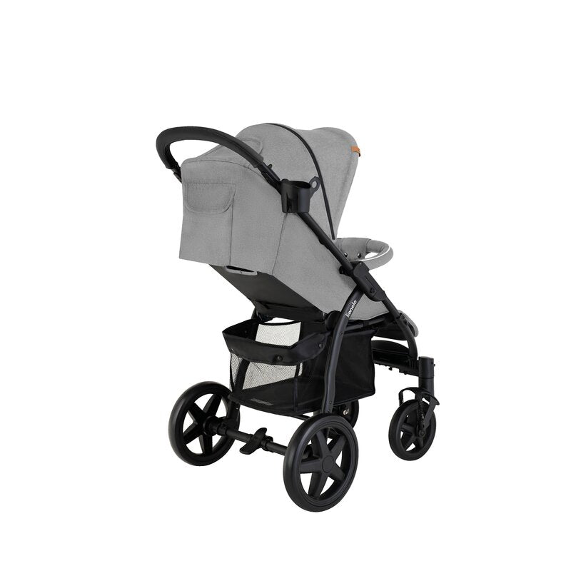 Carucior sport, Lionelo, Annet Plus, De la nastere, Cu accesorii si capotina XXL reglabila, 0 - 22 Kg, Conform cu standardele europene de securitate EN1888-1 si EN1888-2, Gri - gogobaby.ro