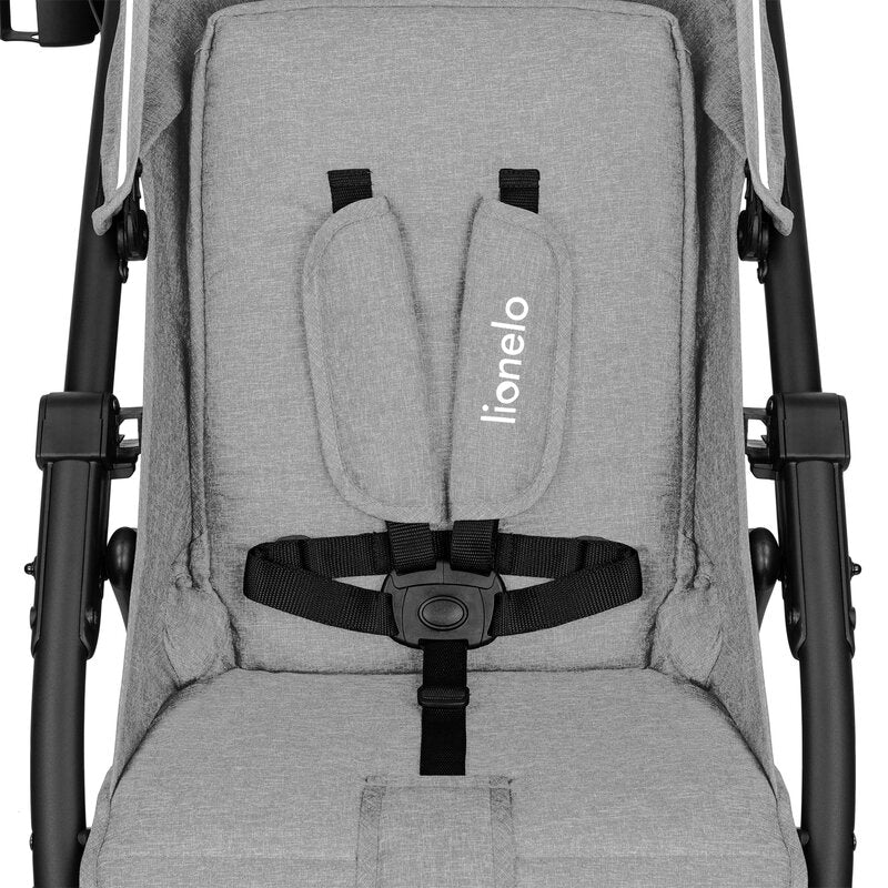 Carucior sport, Lionelo, Annet Plus, De la nastere, Cu accesorii si capotina XXL reglabila, 0 - 22 Kg, Conform cu standardele europene de securitate EN1888-1 si EN1888-2, Gri - gogobaby.ro