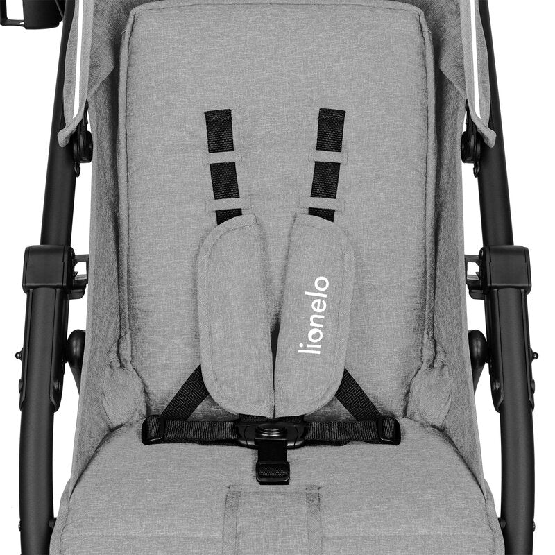 Carucior sport, Lionelo, Annet Plus, De la nastere, Cu accesorii si capotina XXL reglabila, 0 - 22 Kg, Conform cu standardele europene de securitate EN1888-1 si EN1888-2, Gri - gogobaby.ro