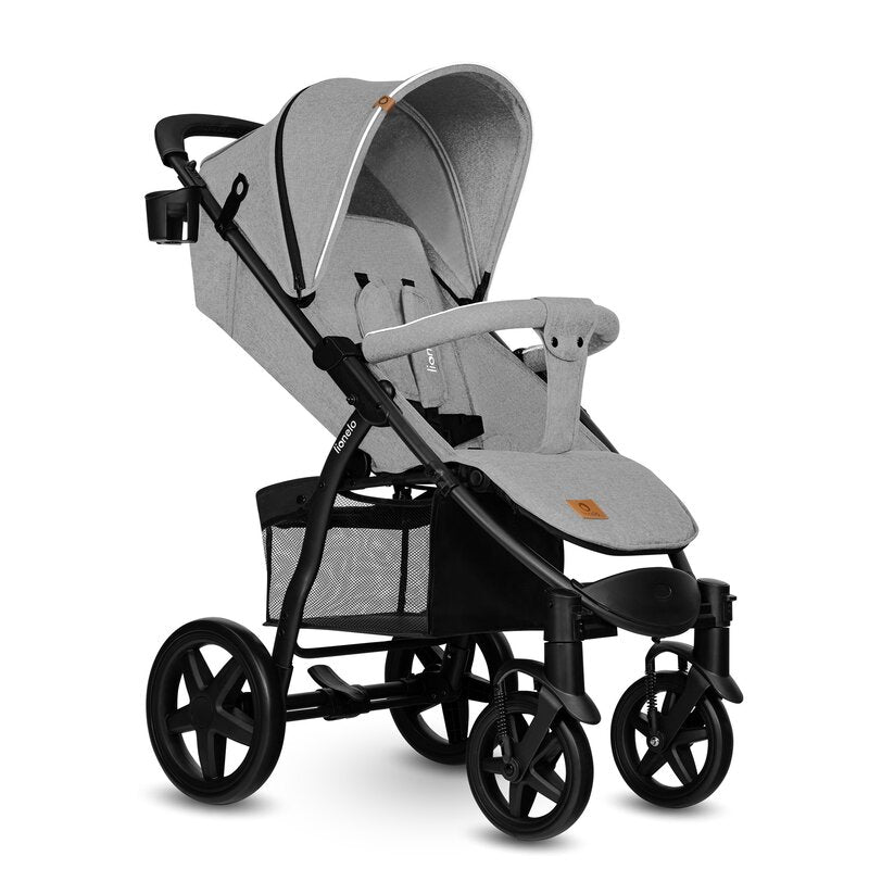Carucior sport, Lionelo, Annet Plus, De la nastere, Cu accesorii si capotina XXL reglabila, 0 - 22 Kg, Conform cu standardele europene de securitate EN1888-1 si EN1888-2, Gri - gogobaby.ro