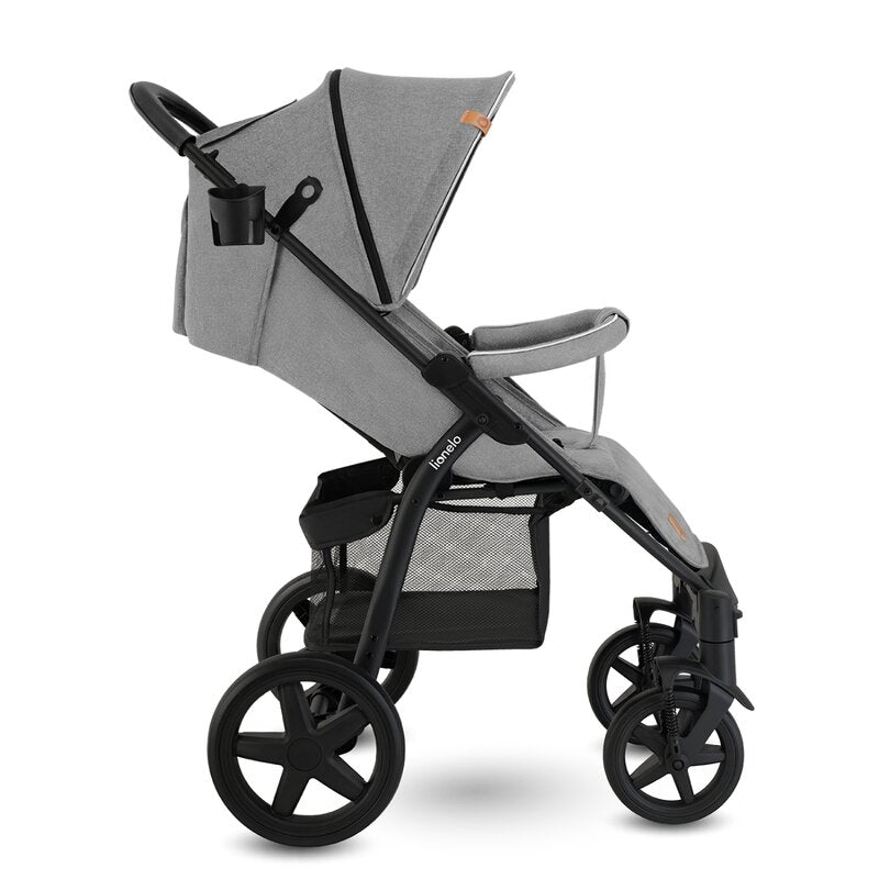 Carucior sport, Lionelo, Annet Plus, De la nastere, Cu accesorii si capotina XXL reglabila, 0 - 22 Kg, Conform cu standardele europene de securitate EN1888-1 si EN1888-2, Gri - gogobaby.ro