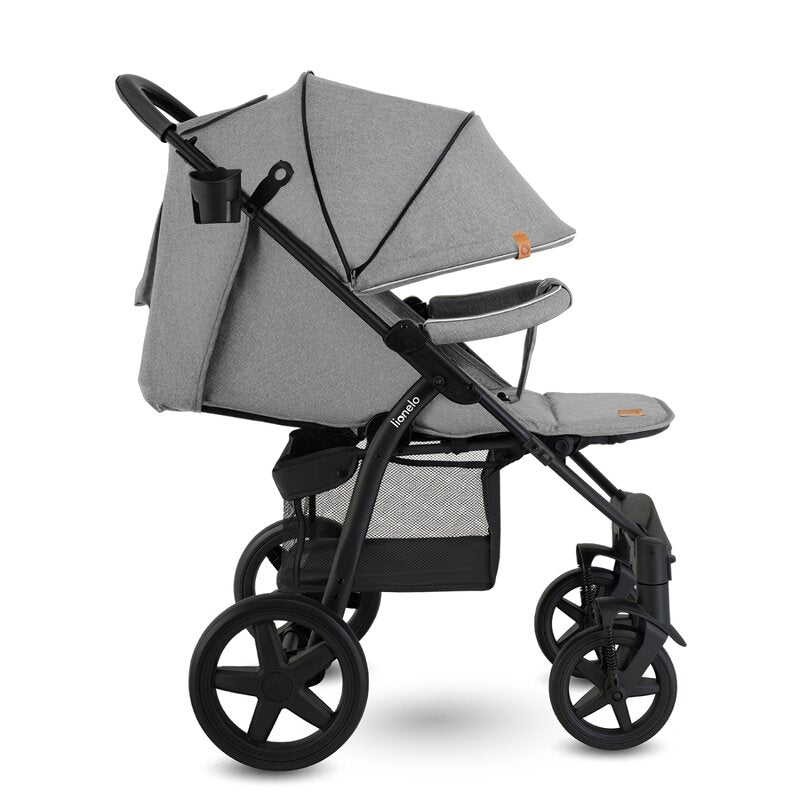 Carucior sport, Lionelo, Annet Plus, De la nastere, Cu accesorii si capotina XXL reglabila, 0 - 22 Kg, Conform cu standardele europene de securitate EN1888-1 si EN1888-2, Gri - gogobaby.ro
