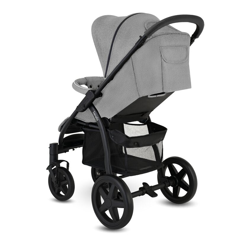 Carucior sport, Lionelo, Annet Plus, De la nastere, Cu accesorii si capotina XXL reglabila, 0 - 22 Kg, Conform cu standardele europene de securitate EN1888-1 si EN1888-2, Gri - gogobaby.ro