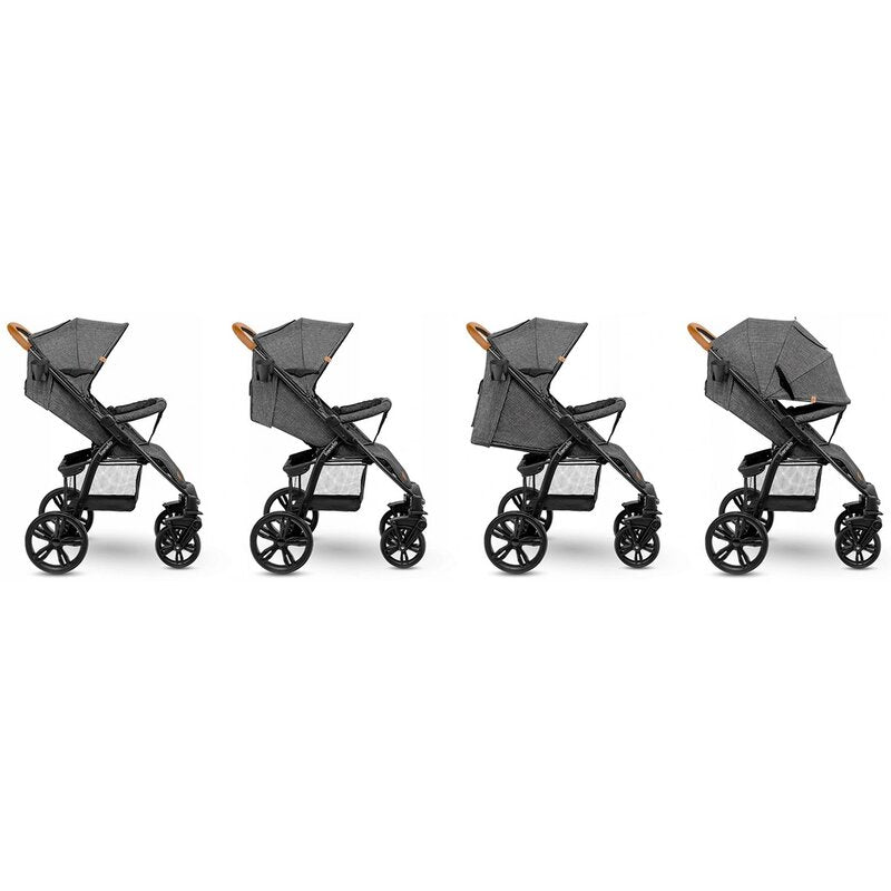 Carucior sport, Lionelo, Annet Plus, De la nastere, Cu accesorii si capotina XXL reglabila, 0 - 22 Kg, Conform cu standardele europene de securitate EN1888-1 si EN1888-2, Gri Caramel - gogobaby.ro