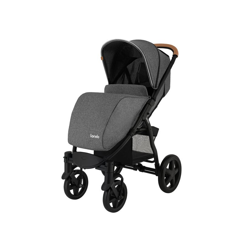 Carucior sport, Lionelo, Annet Plus, De la nastere, Cu accesorii si capotina XXL reglabila, 0 - 22 Kg, Conform cu standardele europene de securitate EN1888-1 si EN1888-2, Gri Caramel - gogobaby.ro