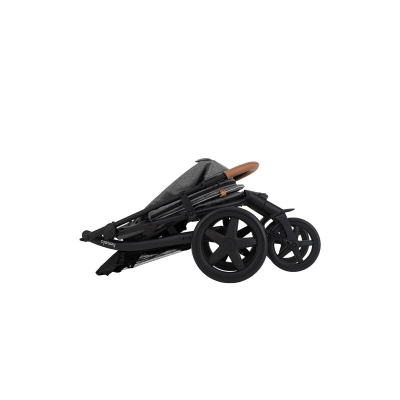Carucior sport, Lionelo, Annet Plus, De la nastere, Cu accesorii si capotina XXL reglabila, 0 - 22 Kg, Conform cu standardele europene de securitate EN1888-1 si EN1888-2, Gri Caramel - gogobaby.ro