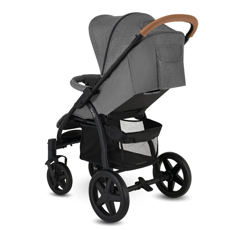 Carucior sport, Lionelo, Annet Plus, De la nastere, Cu accesorii si capotina XXL reglabila, 0 - 22 Kg, Conform cu standardele europene de securitate EN1888-1 si EN1888-2, Gri Caramel - gogobaby.ro