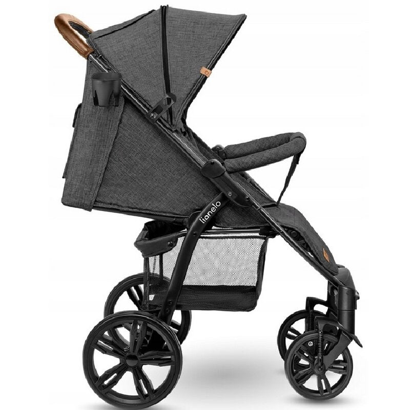 Carucior sport, Lionelo, Annet Plus, De la nastere, Cu accesorii si capotina XXL reglabila, 0 - 22 Kg, Conform cu standardele europene de securitate EN1888-1 si EN1888-2, Gri Caramel - gogobaby.ro