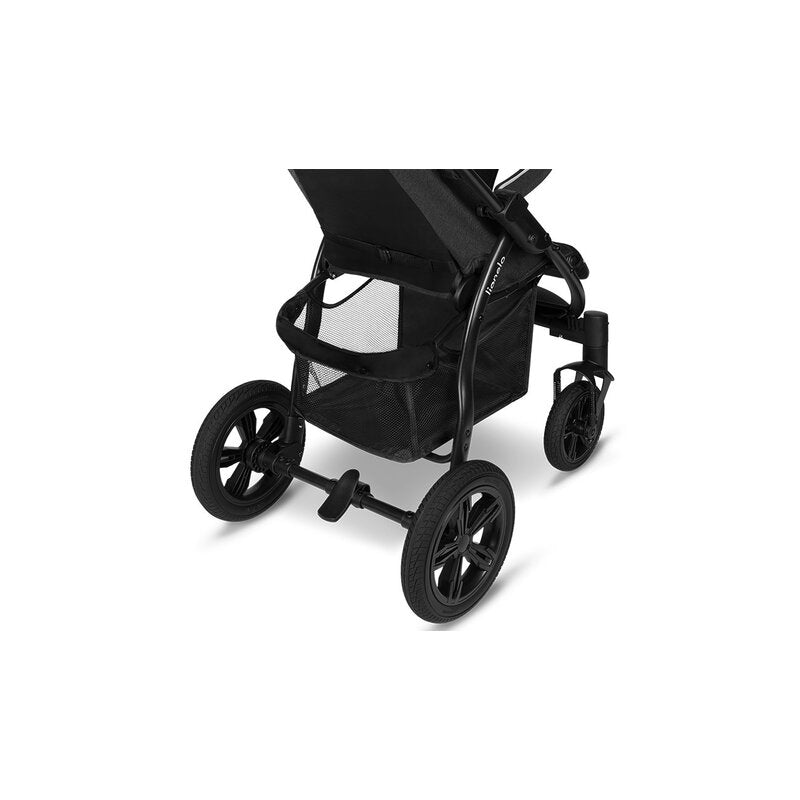 Carucior sport, Lionelo, Annet Tour, De la nastere, Cu capotina impermeabila, Cu filtru UPF 50+, Cu maner reglabil, Plasa de tantari, Suport biberon, Saculet pentru picioare, Pana la 22 kg, Cu certificare TUV, Negru - gogobaby.ro