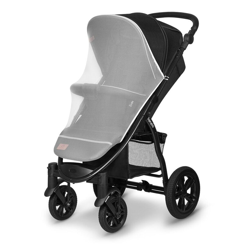Carucior sport, Lionelo, Annet Tour, De la nastere, Cu capotina impermeabila, Cu filtru UPF 50+, Cu maner reglabil, Plasa de tantari, Suport biberon, Saculet pentru picioare, Pana la 22 kg, Cu certificare TUV, Negru - gogobaby.ro