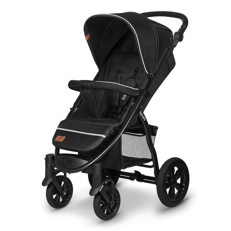 Carucior sport, Lionelo, Annet Tour, De la nastere, Cu capotina impermeabila, Cu filtru UPF 50+, Cu maner reglabil, Plasa de tantari, Suport biberon, Saculet pentru picioare, Pana la 22 kg, Cu certificare TUV, Negru - gogobaby.ro
