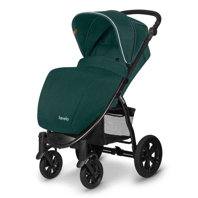 Carucior sport, Lionelo, Annet Tour, De la nastere, Cu capotina impermeabila, Cu filtru UPF 50+, Cu maner reglabil, Plasa de tantari, Suport biberon, Saculet pentru picioare, Pana la 22 kg, Cu certificare TUV, Verde - gogobaby.ro