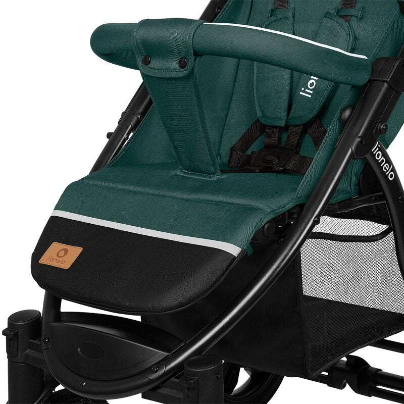 Carucior sport, Lionelo, Annet Tour, De la nastere, Cu capotina impermeabila, Cu filtru UPF 50+, Cu maner reglabil, Plasa de tantari, Suport biberon, Saculet pentru picioare, Pana la 22 kg, Cu certificare TUV, Verde - gogobaby.ro