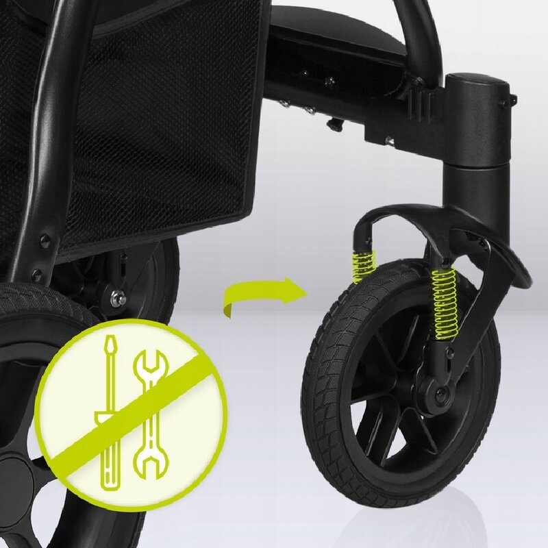 Carucior sport, Lionelo, Annet Tour, De la nastere, Cu capotina impermeabila, Cu filtru UPF 50+, Cu maner reglabil, Plasa de tantari, Suport biberon, Saculet pentru picioare, Pana la 22 kg, Cu certificare TUV, Verde - gogobaby.ro