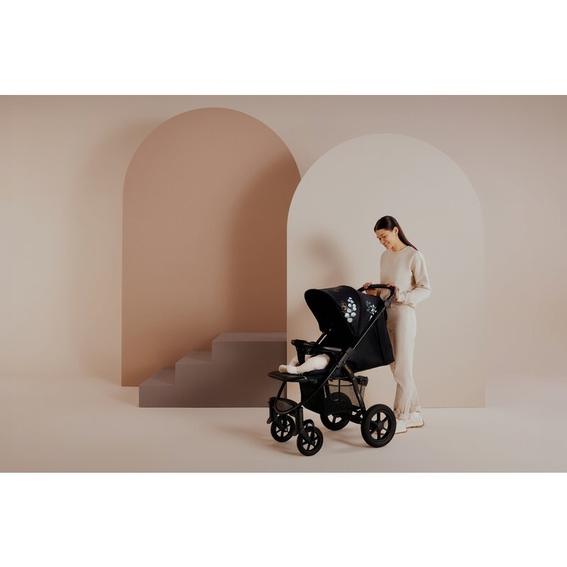 Carucior sport, Lionelo, Annet Tour Golden Moments, Editie Limitata, 0 luni+, Capotina impermeabila UPF 50+, Maner reglabil, Plasa de tantari, Suport biberon, Saculet pentru picioare, Pana la 22 kg, Certificare TUV, Negru - gogobaby.ro
