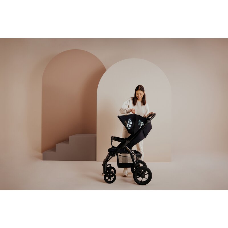 Carucior sport, Lionelo, Annet Tour Golden Moments, Editie Limitata, 0 luni+, Capotina impermeabila UPF 50+, Maner reglabil, Plasa de tantari, Suport biberon, Saculet pentru picioare, Pana la 22 kg, Certificare TUV, Negru - gogobaby.ro