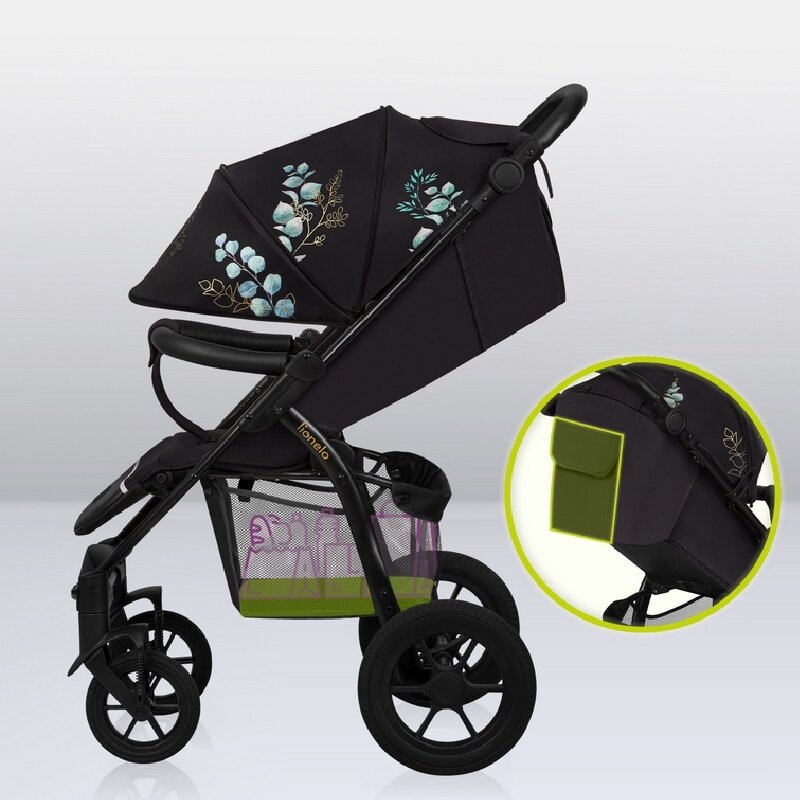 Carucior sport, Lionelo, Annet Tour Golden Moments, Editie Limitata, 0 luni+, Capotina impermeabila UPF 50+, Maner reglabil, Plasa de tantari, Suport biberon, Saculet pentru picioare, Pana la 22 kg, Certificare TUV, Negru - gogobaby.ro