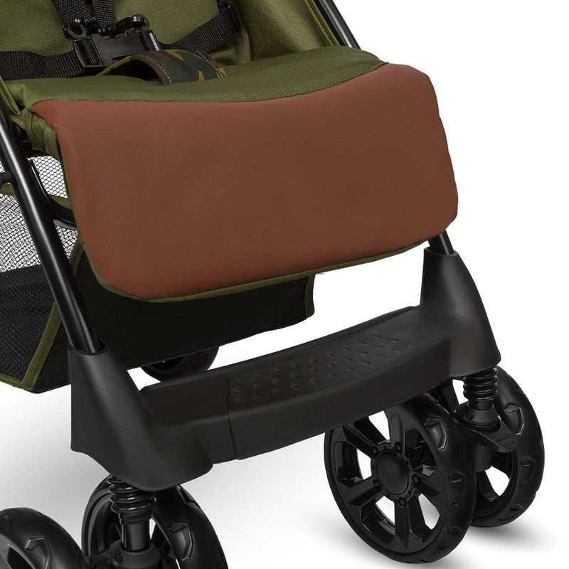 Carucior sport, Lionelo, Emma Plus, Cu tavita, 2 Suporturi pentru pahar, Geanta accesorii, Conform cu standardul european de securitate EN1888-1, Forest Green - gogobaby.ro