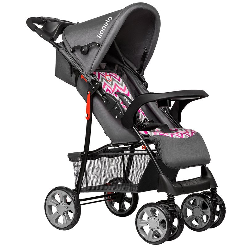 Carucior sport, Lionelo, Emma Plus, Cu tavita, 2 Suporturi pentru pahar, Geanta accesorii, Conform cu standardul european de securitate EN1888-1, Pink Scandi - gogobaby.ro