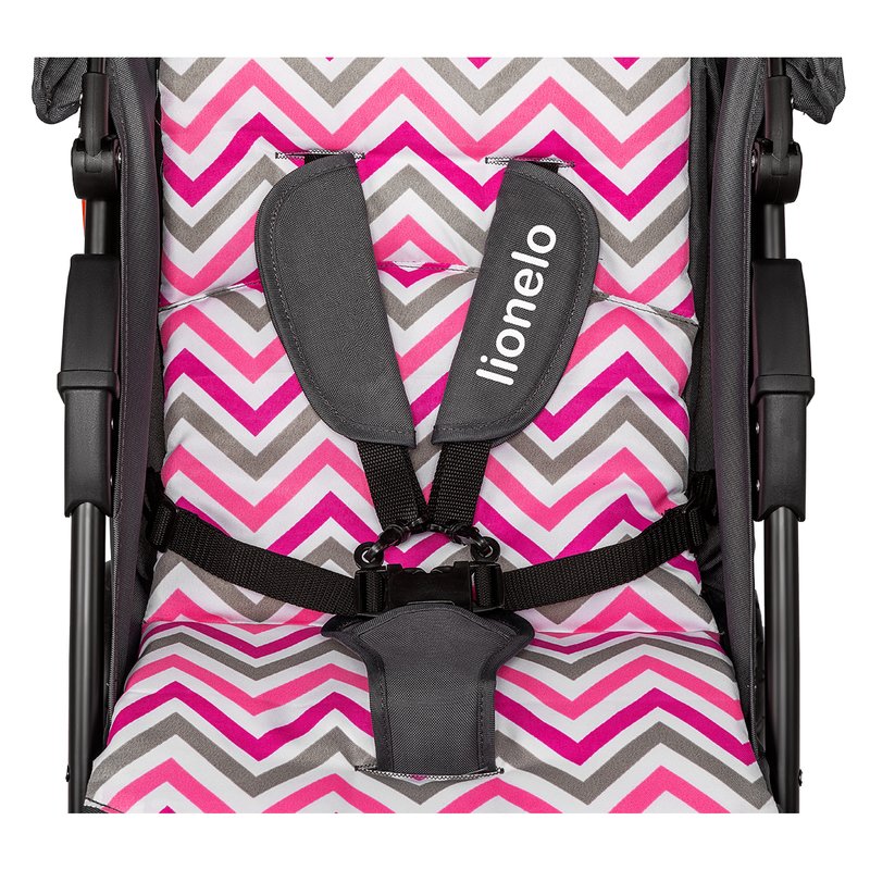 Carucior sport, Lionelo, Emma Plus, Cu tavita, 2 Suporturi pentru pahar, Geanta accesorii, Conform cu standardul european de securitate EN1888-1, Pink Scandi - gogobaby.ro