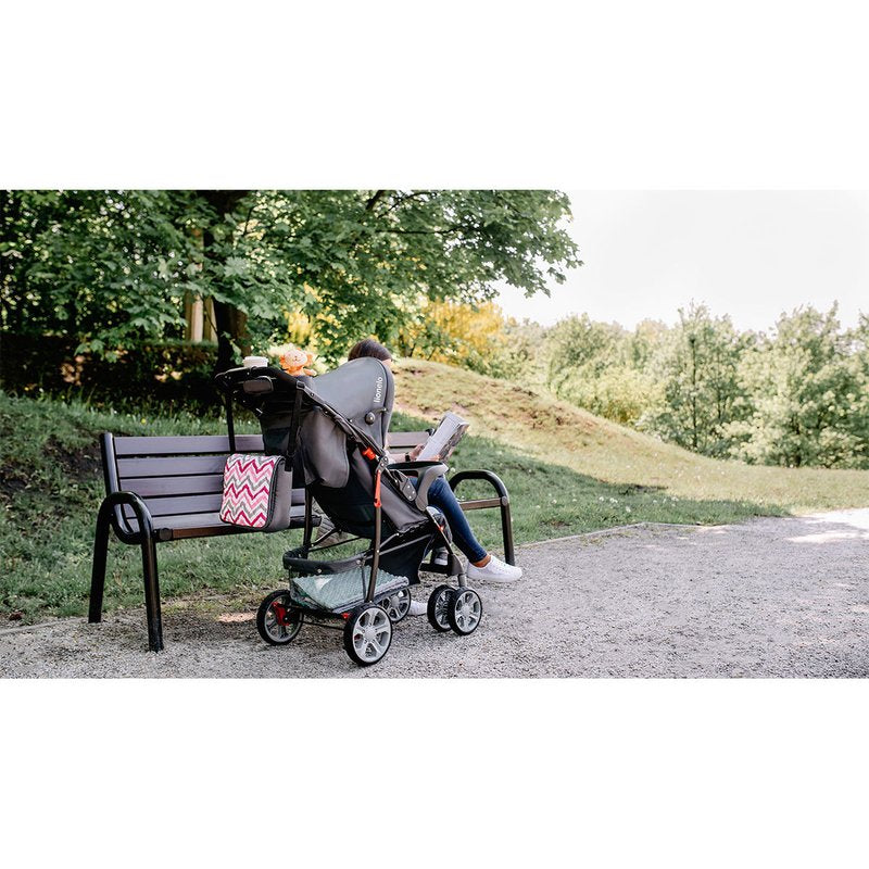 Carucior sport, Lionelo, Emma Plus, Cu tavita, 2 Suporturi pentru pahar, Geanta accesorii, Conform cu standardul european de securitate EN1888-1, Pink Scandi - gogobaby.ro