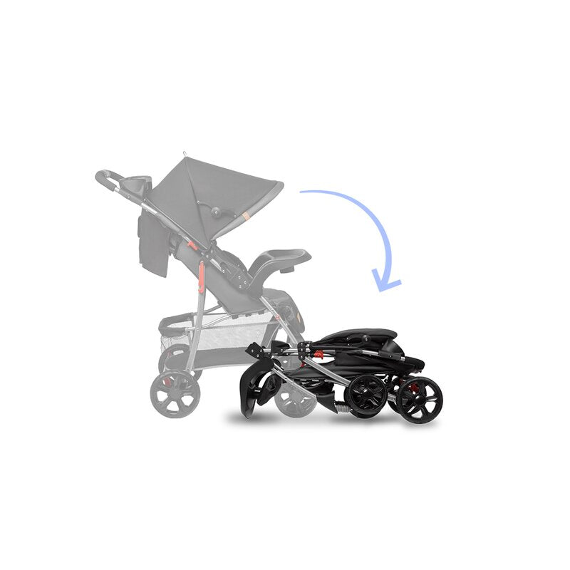 Carucior sport, Lionelo, Emma Plus, Cu tavita, 2 Suporturi pentru pahar, Geanta accesorii, Conform cu standardul european de securitate EN1888-1, Stone - gogobaby.ro