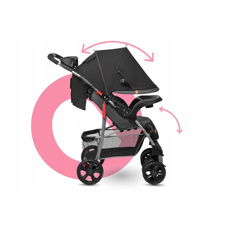 Carucior sport, Lionelo, Emma Plus, Cu tavita, 2 Suporturi pentru pahar, Geanta accesorii, Conform cu standardul european de securitate EN1888-1, Stone - gogobaby.ro