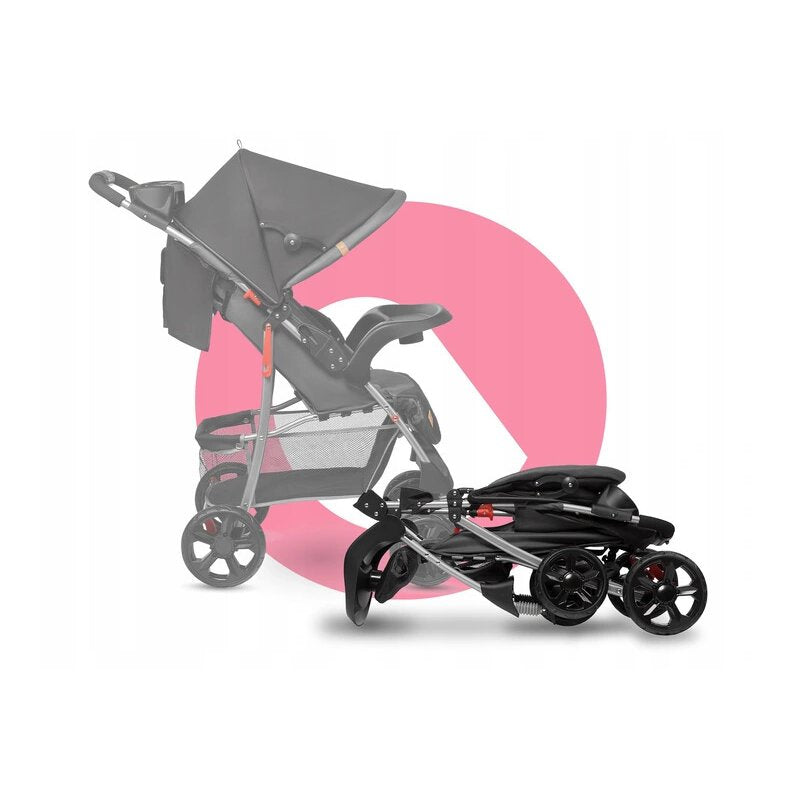 Carucior sport, Lionelo, Emma Plus, Cu tavita, 2 Suporturi pentru pahar, Geanta accesorii, Conform cu standardul european de securitate EN1888-1, Stone - gogobaby.ro