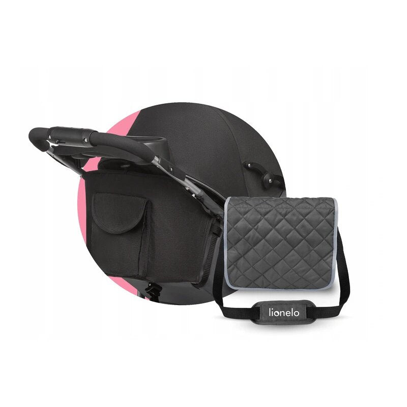 Carucior sport, Lionelo, Emma Plus, Cu tavita, 2 Suporturi pentru pahar, Geanta accesorii, Conform cu standardul european de securitate EN1888-1, Stone - gogobaby.ro