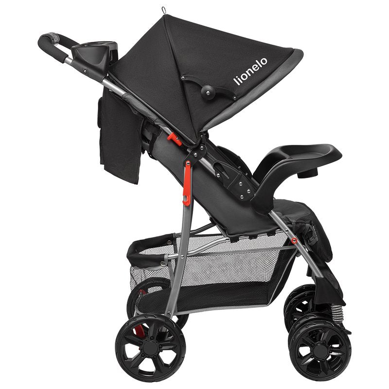 Carucior sport, Lionelo, Emma Plus, Cu tavita, 2 Suporturi pentru pahar, Geanta accesorii, Conform cu standardul european de securitate EN1888-1, Stone - gogobaby.ro