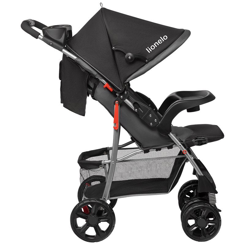 Carucior sport, Lionelo, Emma Plus, Cu tavita, 2 Suporturi pentru pahar, Geanta accesorii, Conform cu standardul european de securitate EN1888-1, Stone - gogobaby.ro