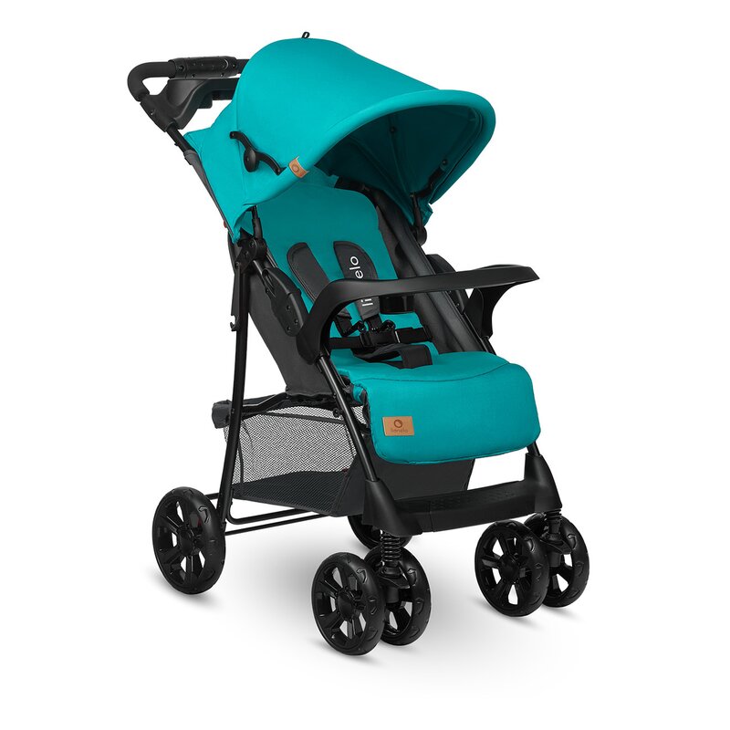 Carucior sport, Lionelo, Emma Plus, Cu tavita, 2 Suporturi pentru pahar, Geanta accesorii, Conform cu standardul european de securitate EN1888-1, Vivid Turquoise - gogobaby.ro
