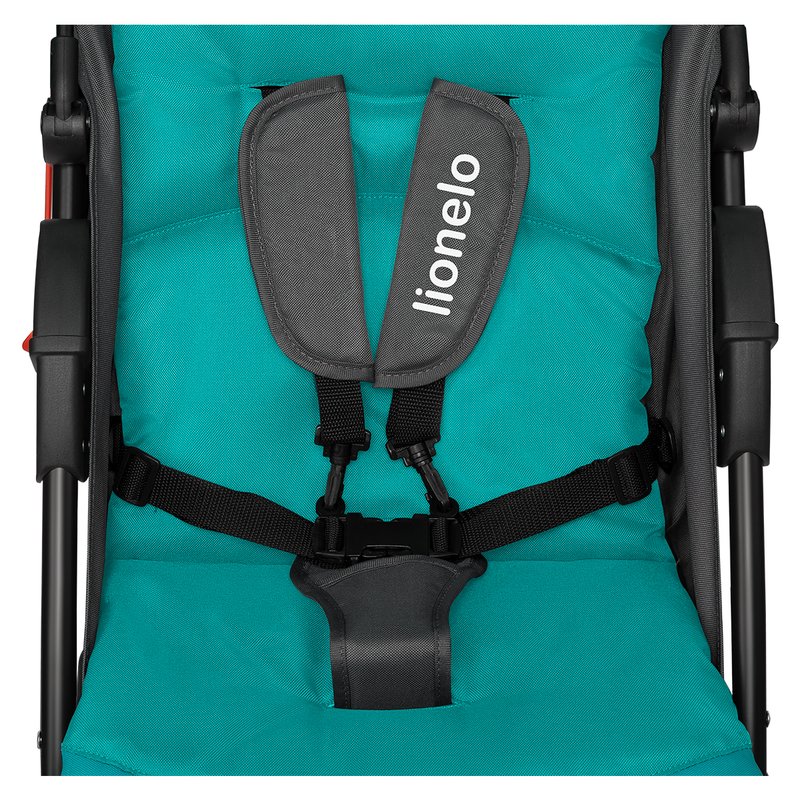 Carucior sport, Lionelo, Emma Plus, Cu tavita, 2 Suporturi pentru pahar, Geanta accesorii, Conform cu standardul european de securitate EN1888-1, Vivid Turquoise - gogobaby.ro