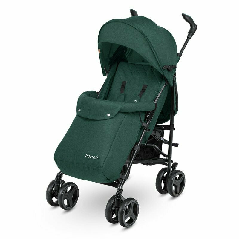 Lionelo - Carucior sport Irma, Cu husa de picioare, Cu plasa de tantari, Conform cu standardul european de securitate EN1888-1, Verde Inchis, Resigilat - gogobaby.ro
