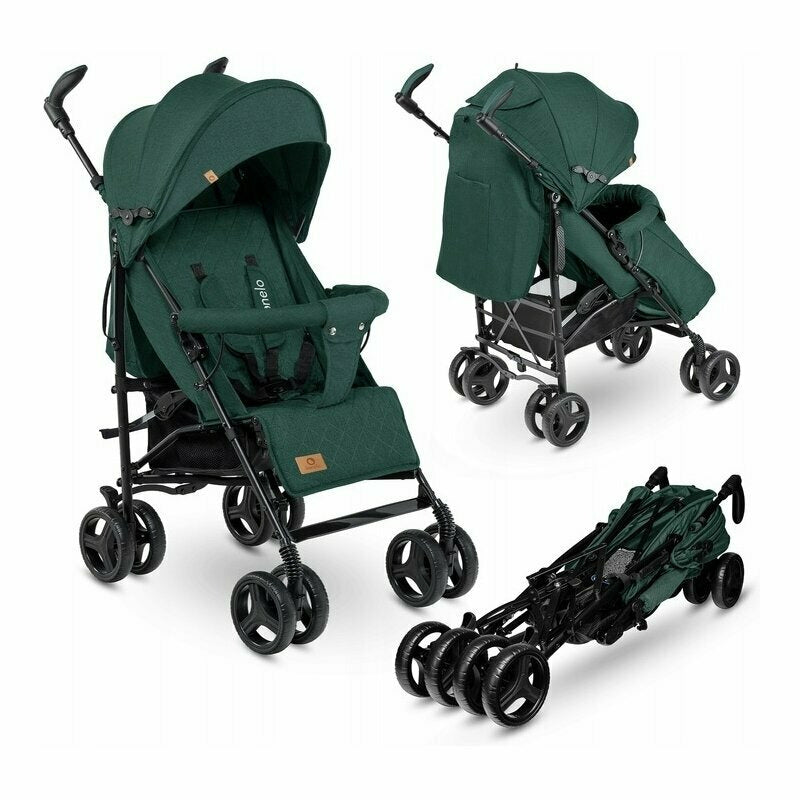 Lionelo - Carucior sport Irma, Cu husa de picioare, Cu plasa de tantari, Conform cu standardul european de securitate EN1888-1, Verde Inchis, Resigilat - gogobaby.ro