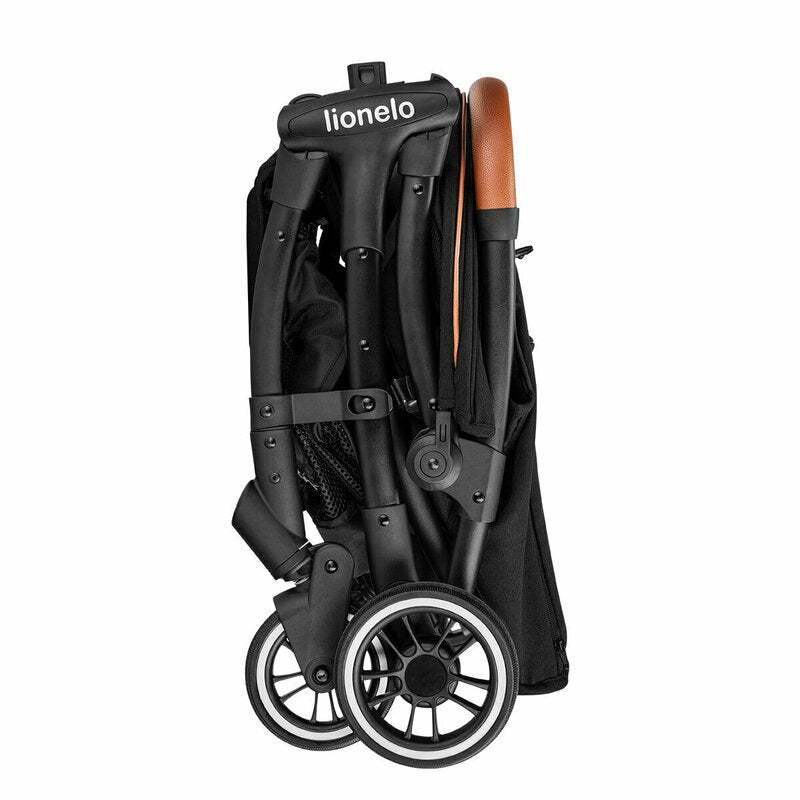 Carucior sport, Lionelo, Julie One, De la nastere, Greutate redusa, Cu accesorii, Cadru din aluminiu, 0-22 kg, Pliere compacta pentru avion, Conform cu standardele europene de securitate EN1888-1 si EN1888-2, Negru