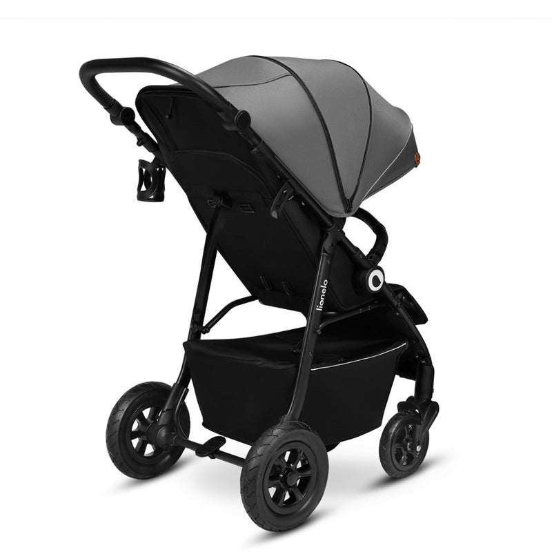 Carucior sport, Lionelo, Natt, De la nastere, Cu accesorii si capotina XXL reglabila, 0 - 22 kg, Conform cu standardele europene de securitate EN1888-1, EN1888-2, Gri - gogobaby.ro