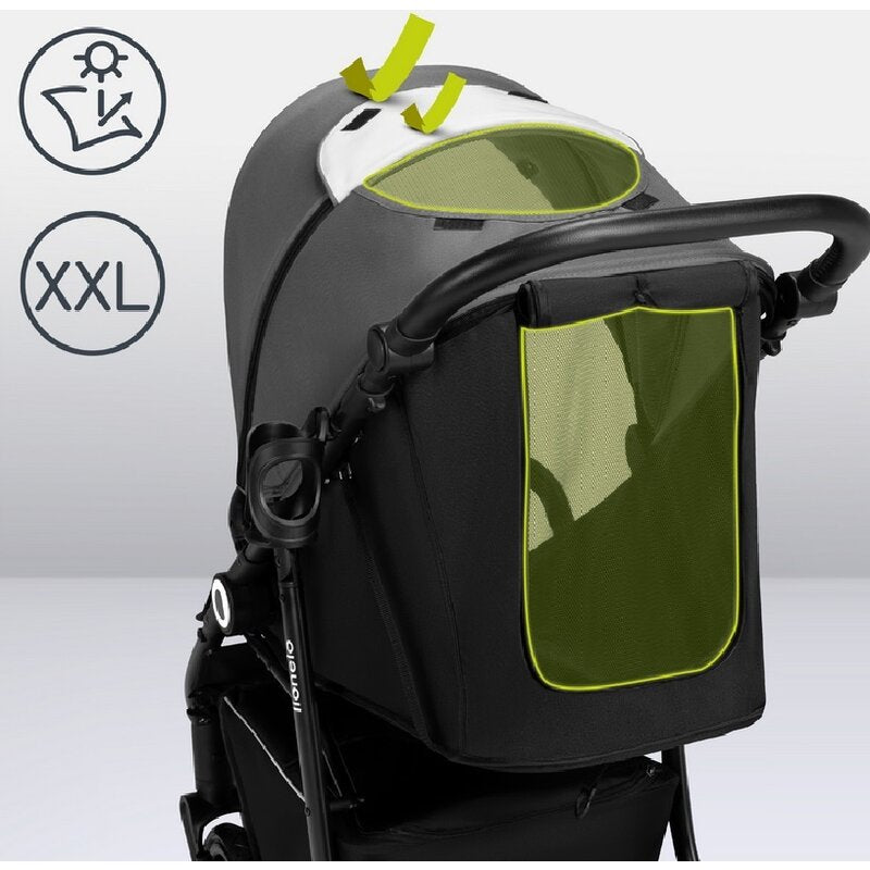 Carucior sport, Lionelo, Natt, De la nastere, Cu accesorii si capotina XXL reglabila, 0 - 22 kg, Conform cu standardele europene de securitate EN1888-1, EN1888-2, Gri - gogobaby.ro