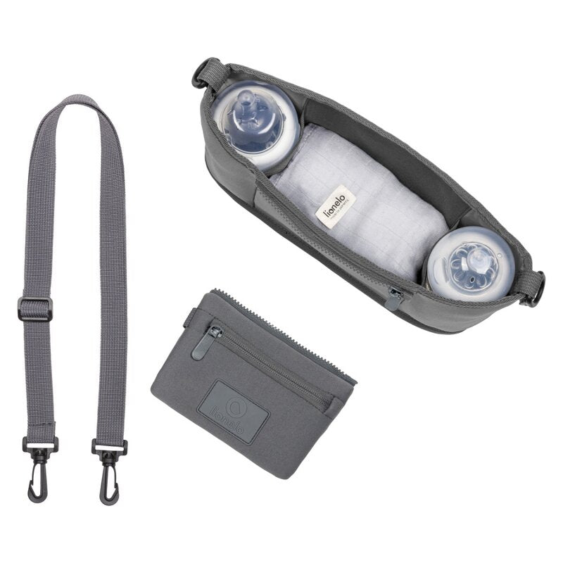 Geanta impermeabila, Lionelo, Little Cube, Pentru mamici si carucior, Impermeabila, Cu 4 compartimente, Curea detasabila, Buzunar exterior detasabil, Gri - gogobaby.ro
