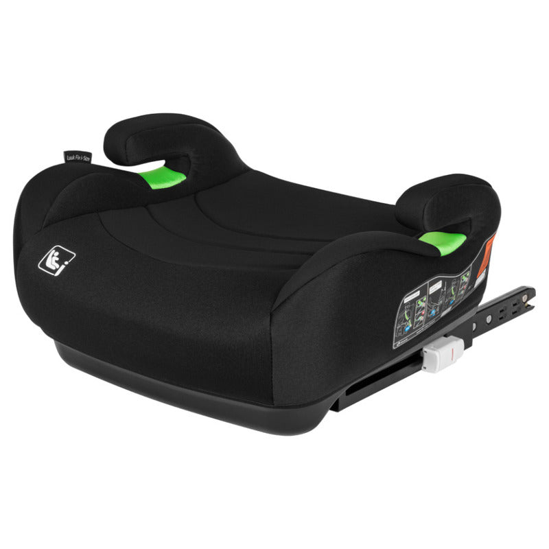 Inaltator auto, Lionelo, Luuk Fix I-size, 125- 150 cm, Instalare cu sistem Isofix si centura de prindere, Cu husa detasabila, Conform cu standardul european de securitate ECE R129, Negru - gogobaby.ro