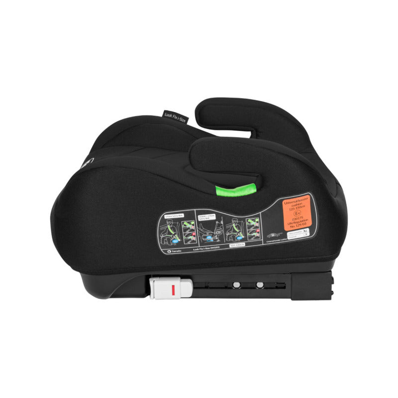 Inaltator auto, Lionelo, Luuk Fix I-size, 125- 150 cm, Instalare cu sistem Isofix si centura de prindere, Cu husa detasabila, Conform cu standardul european de securitate ECE R129, Negru - gogobaby.ro