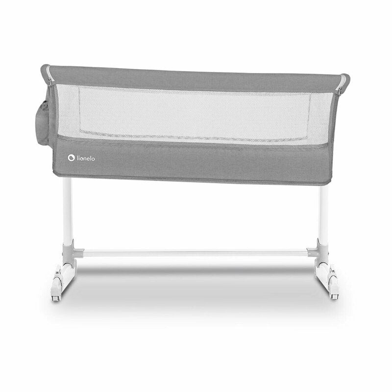 Patut co-sleeper, Lionelo, Theo, 2 in 1, Cu setare unghiulara, Reglabil in 5 pozitii pe inaltime, Conform cu standardele europeane de securitate EN1130 si EN16890, Grey