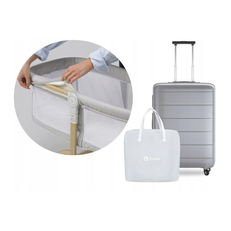 Patut balansoar, Lionelo, Malin, 3 in 1, Pliabil, 0-9 kg, Geanta Transport, Asamblare Rapida, Ultra-Usor, Conform cu standardele europeane de securitate EN1130 si EN16890, Gri - gogobaby.ro