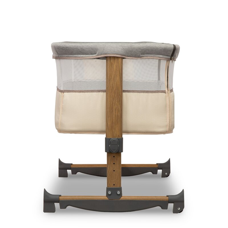Patut co-sleeper, Lionelo, Leonie, Cu sistem de leganare, Cu setare unghiulara, Reglabil in 5 pozitii pe inaltime, Conform cu standardele europeane de securitate EN1130 si EN16890, Beige Sand - gogobaby.ro