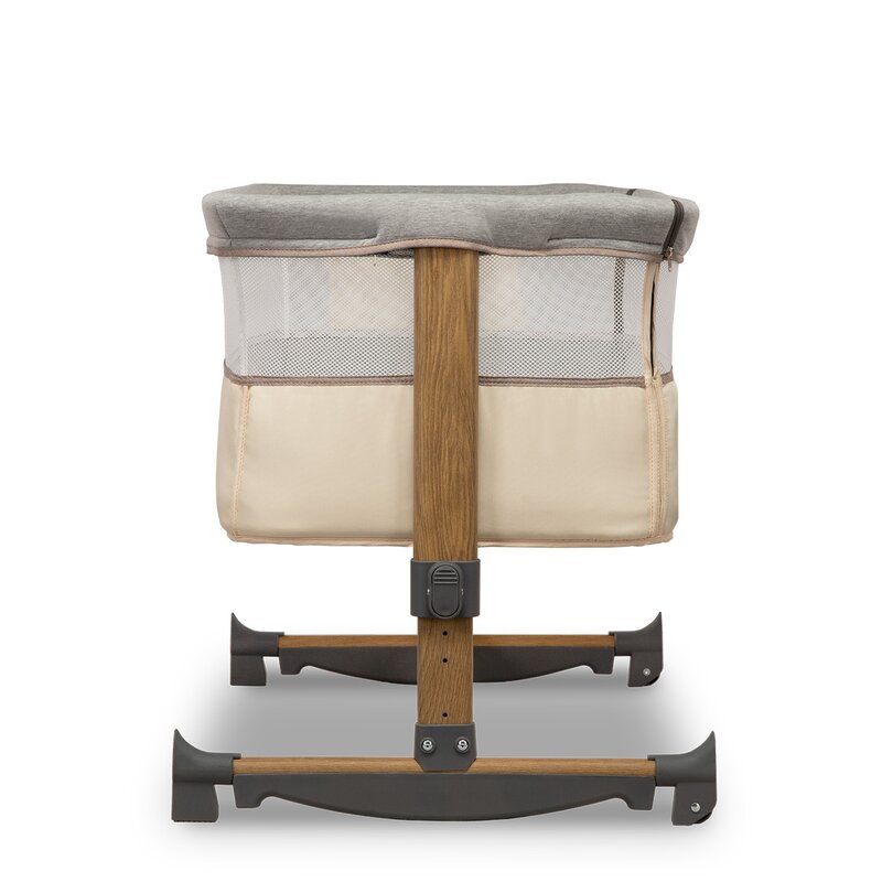 Patut co-sleeper, Lionelo, Leonie, Cu sistem de leganare, Cu setare unghiulara, Reglabil in 5 pozitii pe inaltime, Conform cu standardele europeane de securitate EN1130 si EN16890, Beige Sand - gogobaby.ro