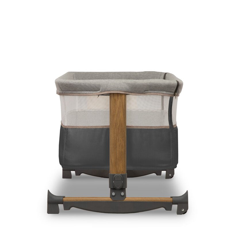 Patut co-sleeper, Lionelo, Leonie, Cu sistem de leganare, Cu setare unghiulara, Reglabil in 5 pozitii pe inaltime, Conform cu standardele europeane de securitate EN1130 si EN16890, Grey Stone - gogobaby.ro